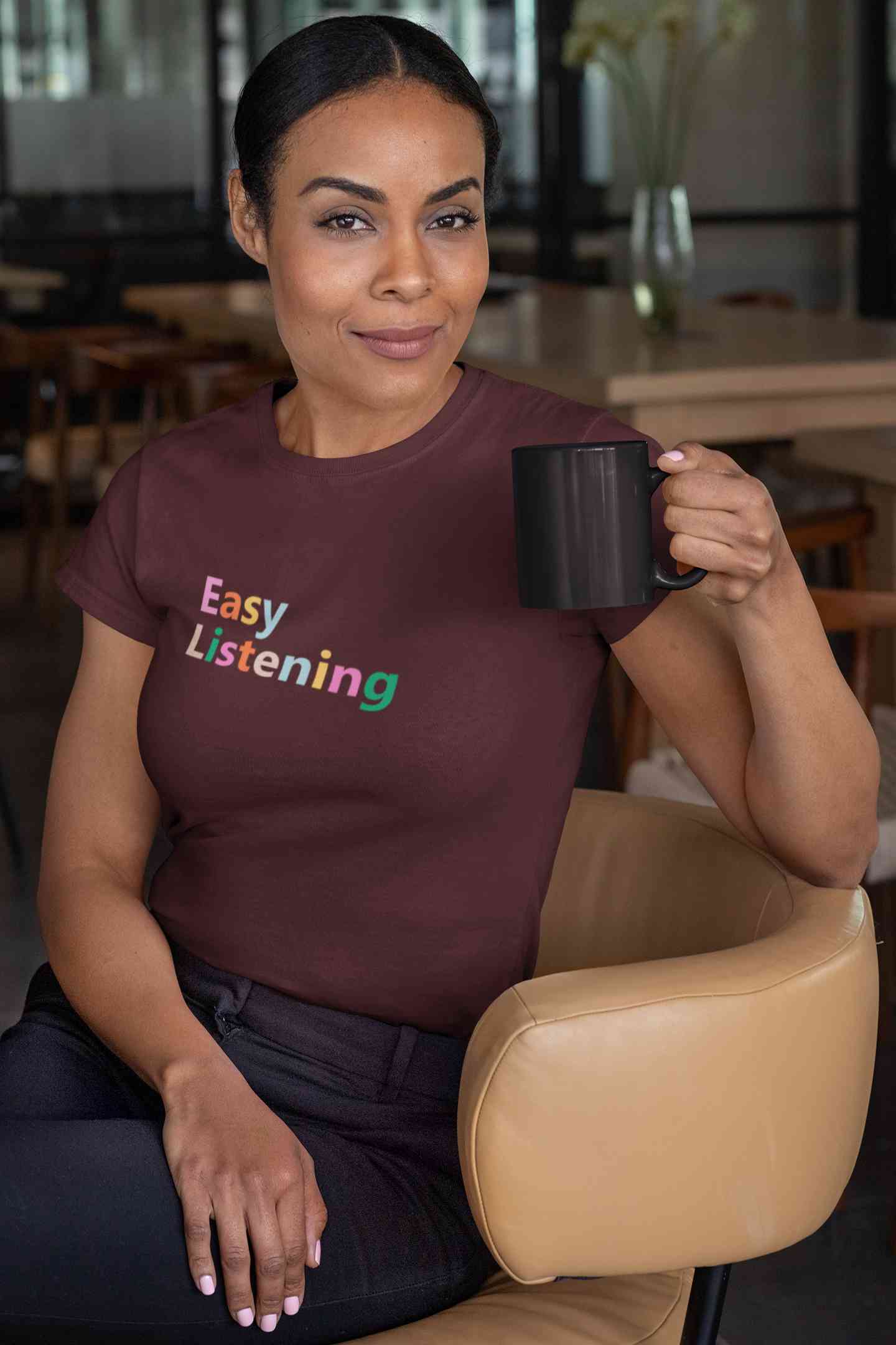 Easy Listening Women Half Sleeves T-shirt- FunkyTeesClub