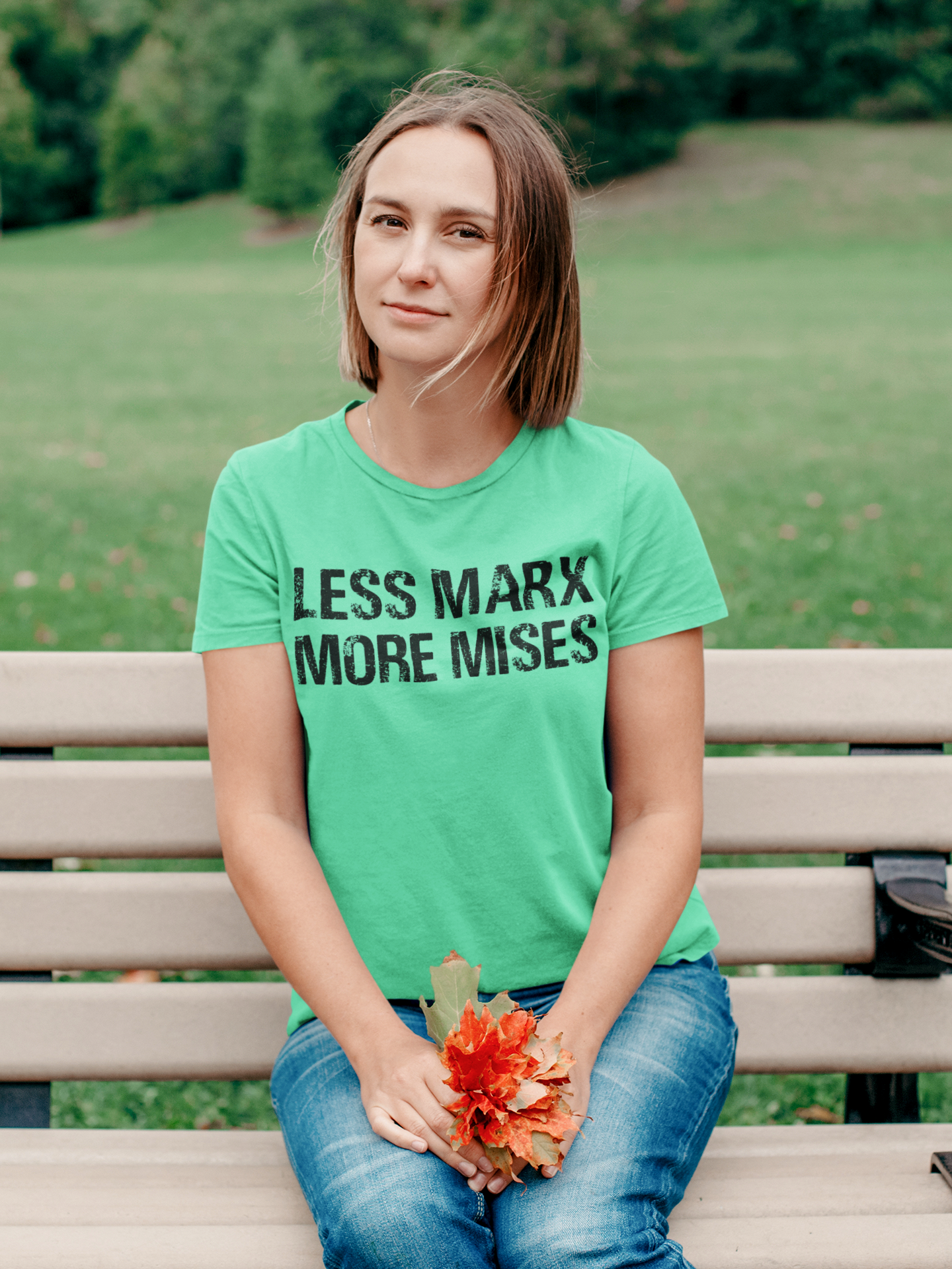 Libertarian Anti Socialist Less Marx More Mises Anti Government Women Half Sleeves T-shirt- FunkyTeesClub