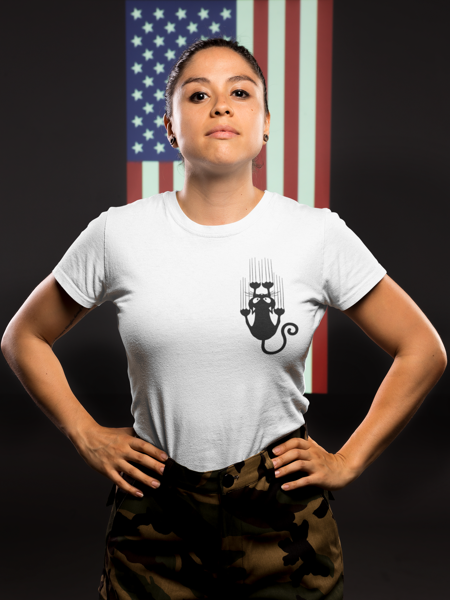 Sliding Cat Women Half Sleeves T-shirt- FunkyTeesClub