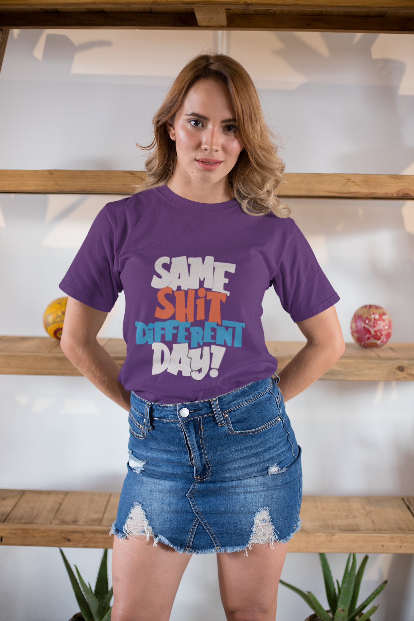 Same Shit Different Day Women Half Sleeves T-shirt- FunkyTeesClub