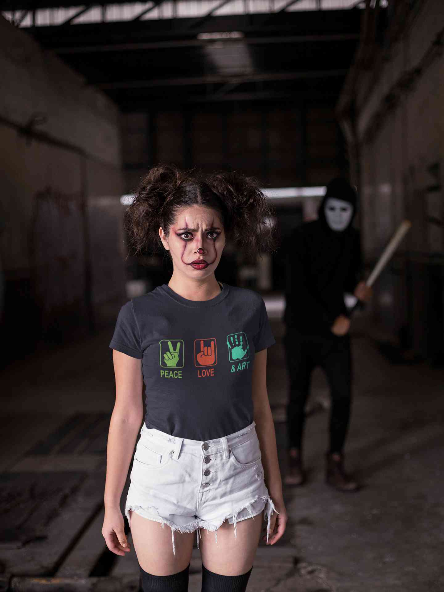 Peace Love And Art Women Half Sleeves T-shirt- FunkyTeesClub