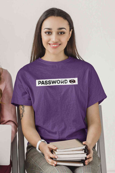 Password Women Half Sleeves T-shirt- FunkyTeesClub