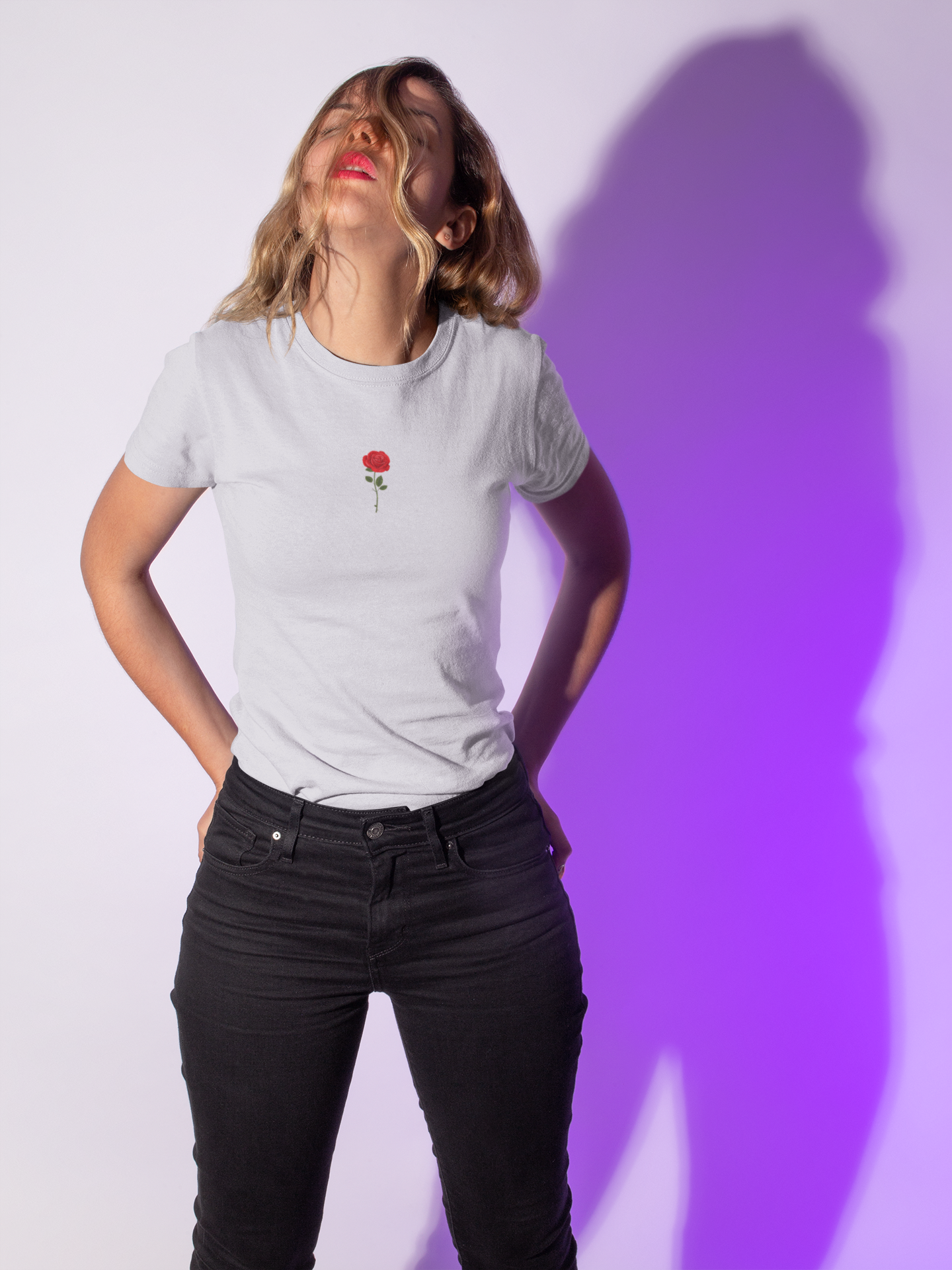 Rose Women Half Sleeves T-shirt- FunkyTeesClub