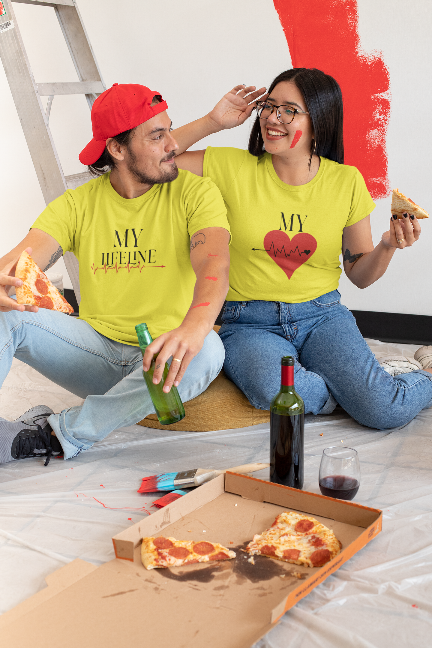 My Lifeliine Couple Half Sleeves T-Shirts -FunkyTeesClub