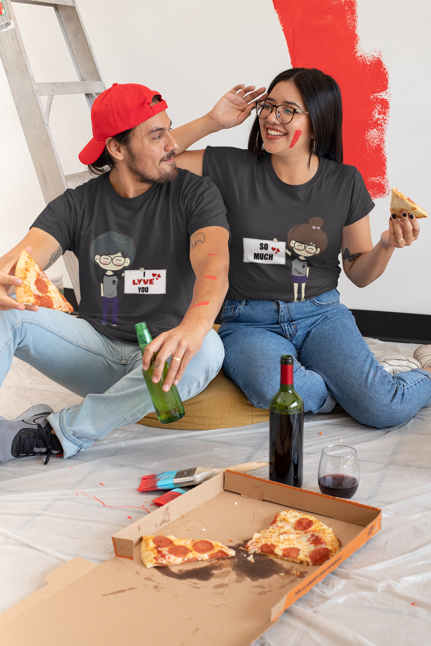 Love Tag Couple Half Sleeves T-Shirts -FunkyTeesClub