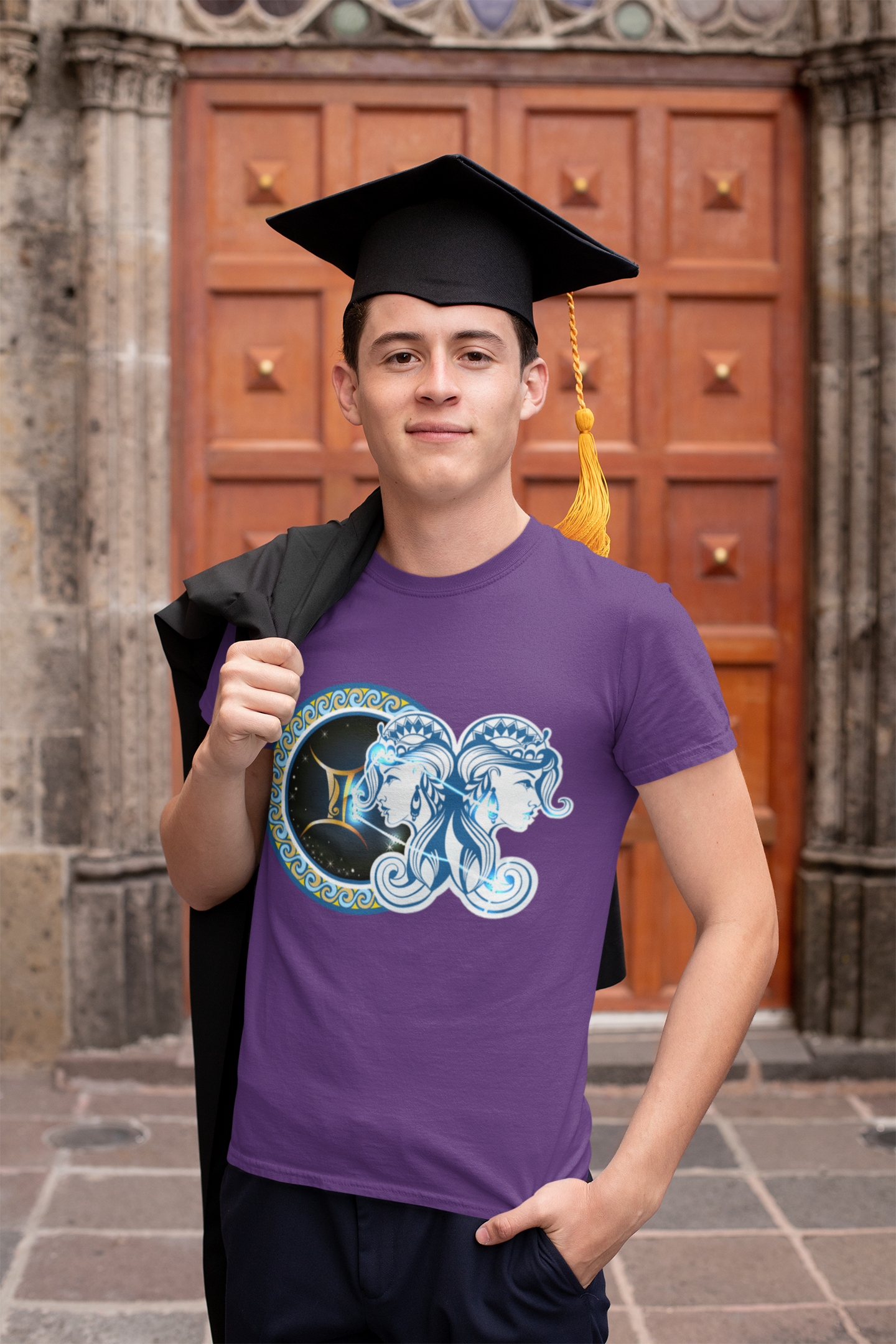 Gemini Zodiac Sign Mens Half Sleeves T-shirt- FunkyTeesClub