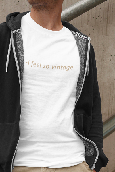 I feel Vintage Minimal Mens Half Sleeves T-shirt- FunkyTeesClub
