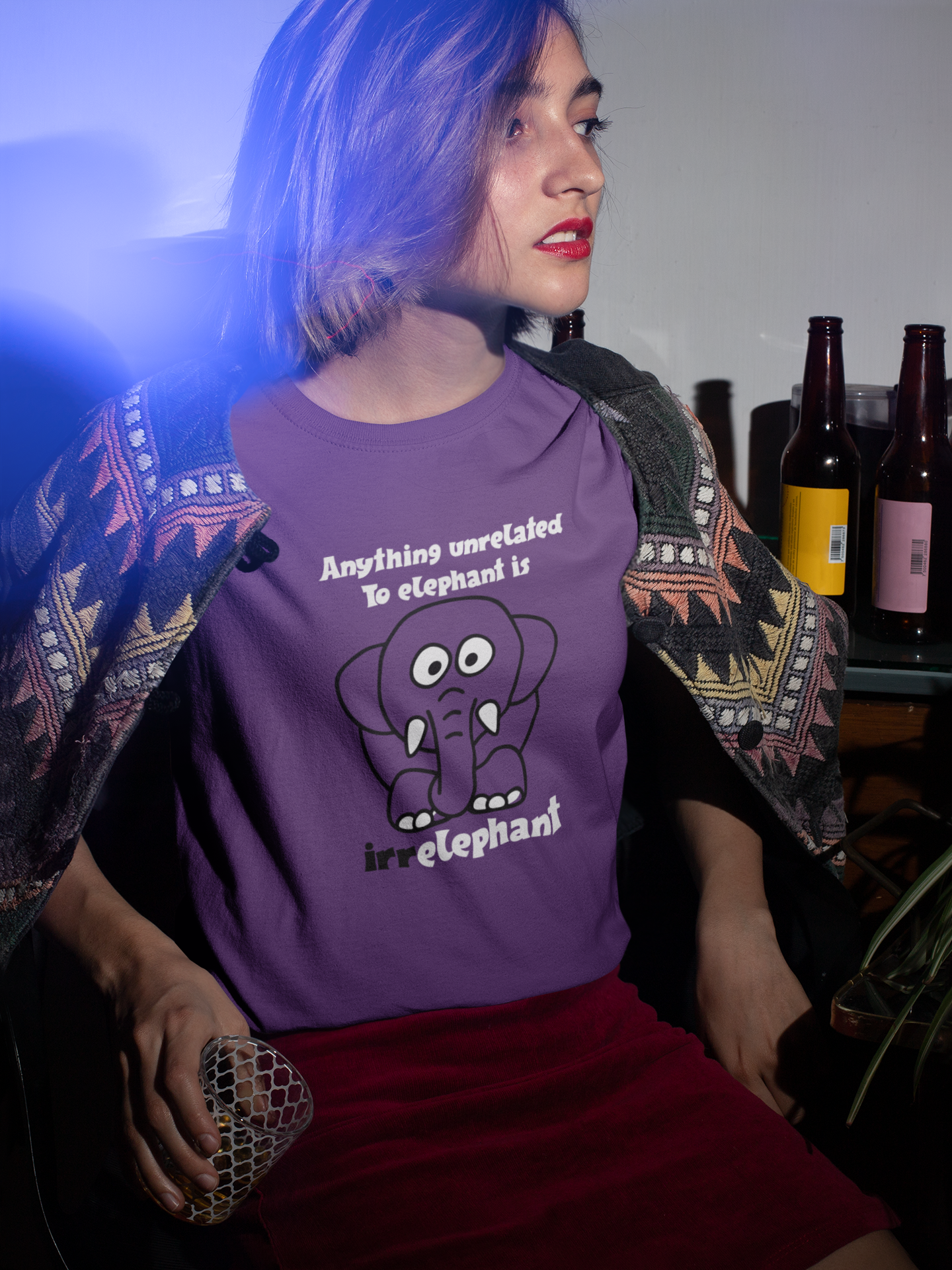 Irrelephant Funny Women Half Sleeves T-shirt- FunkyTeesClub