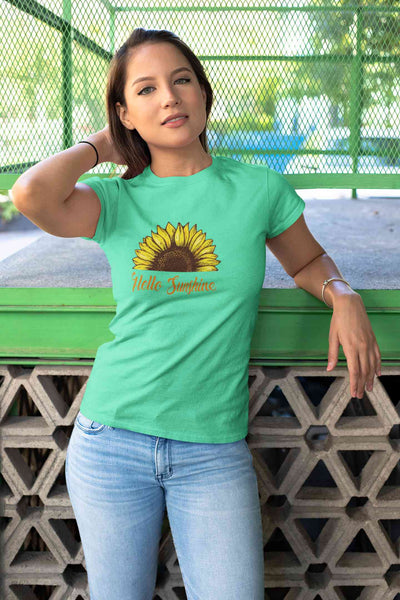 Hello Sunshine Women Half Sleeves T-shirt- FunkyTeesClub