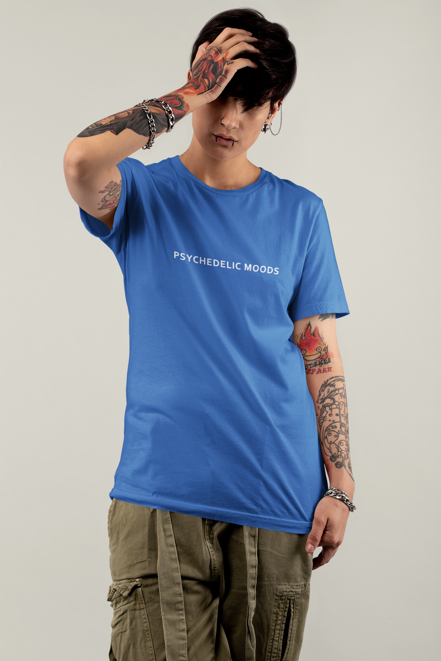 Psychedelic Moods Minimal Mens Half Sleeves T-shirt- FunkyTeesClub