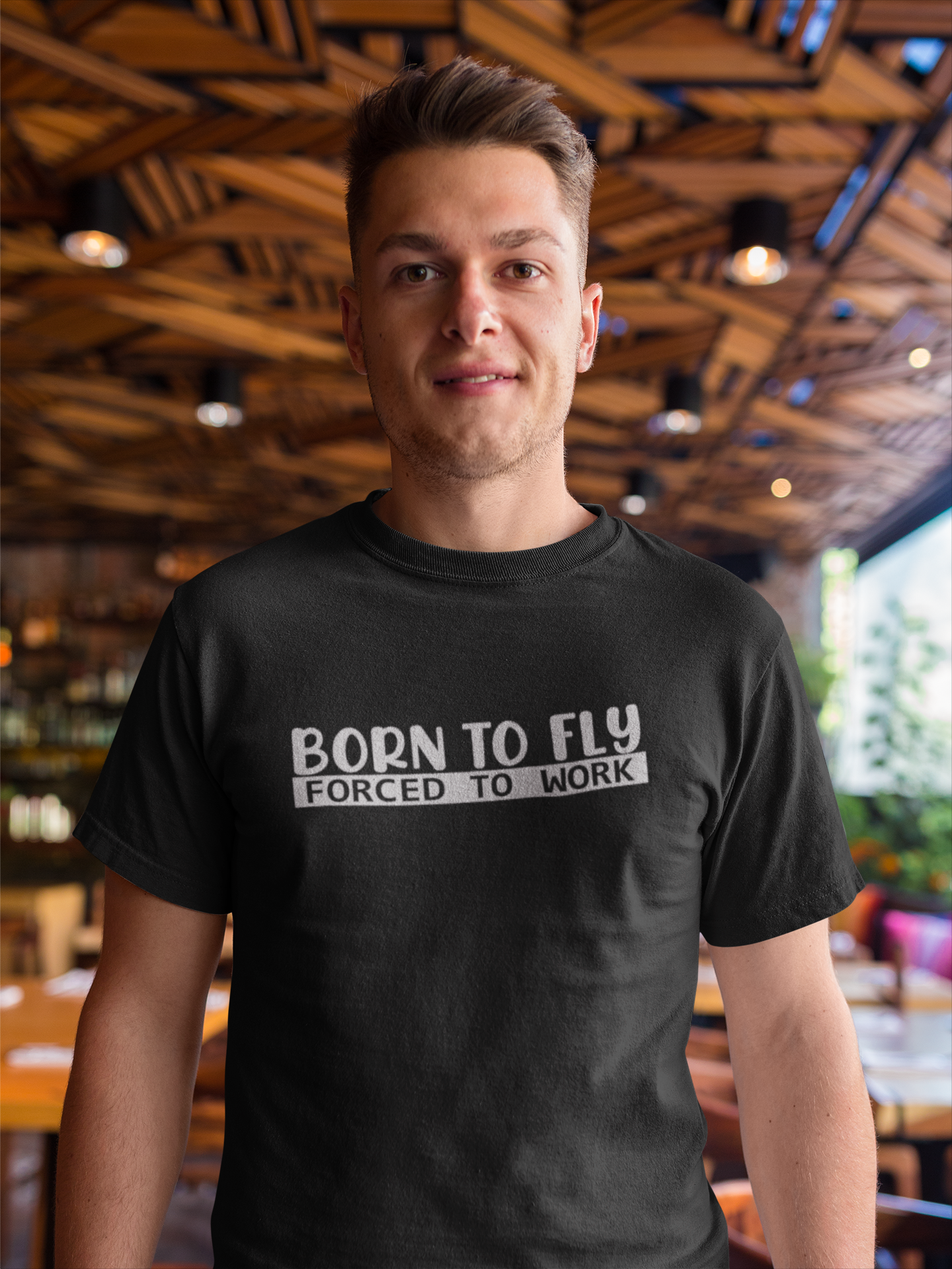 Born To Fly Pilot Mens Half Sleeves T-shirt- FunkyTeesClub