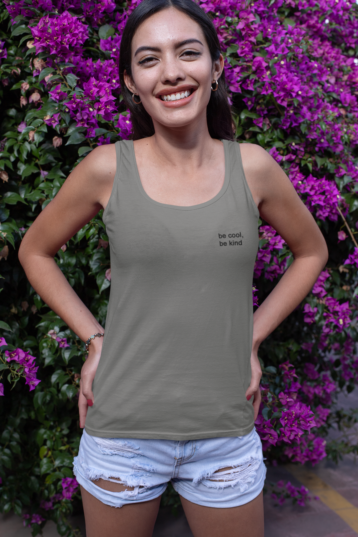 Be Cool Be Kind Minimals Women Tank Top- FunkyTeesClub