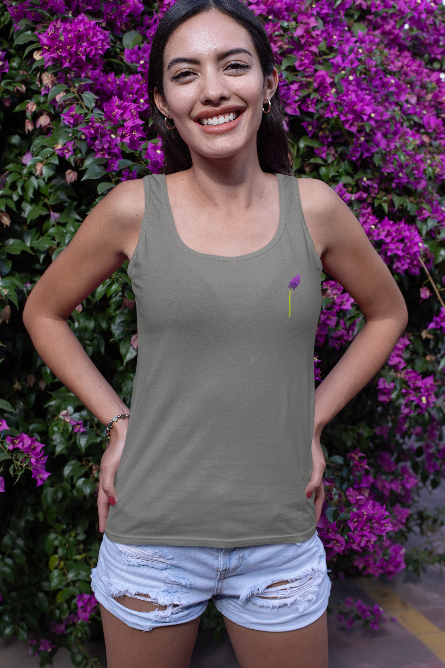 Lavendar Sprg Minimals Women Tank Top- FunkyTeesClub