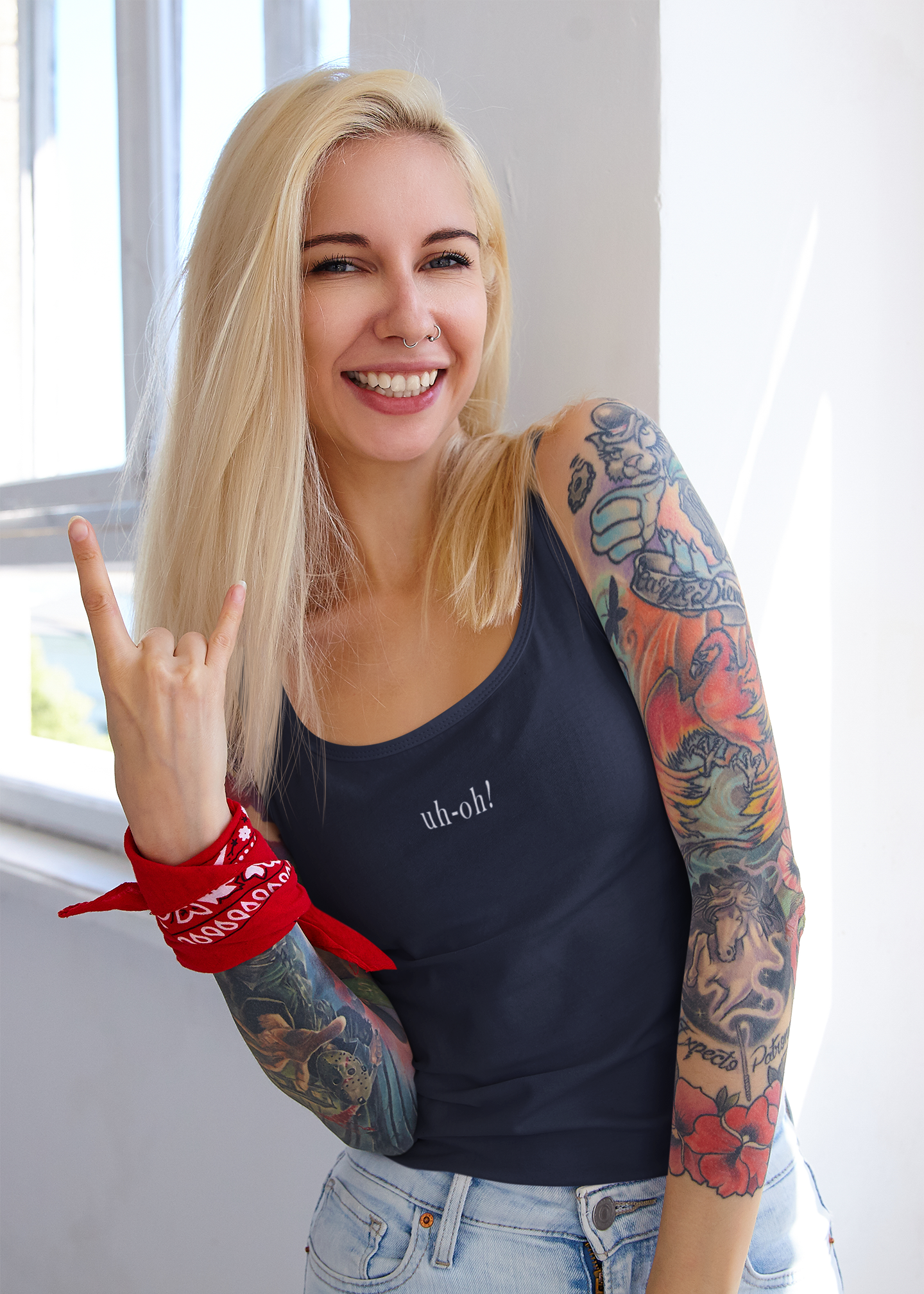 Uh Oh Minimals Women Tank Top- FunkyTeesClub