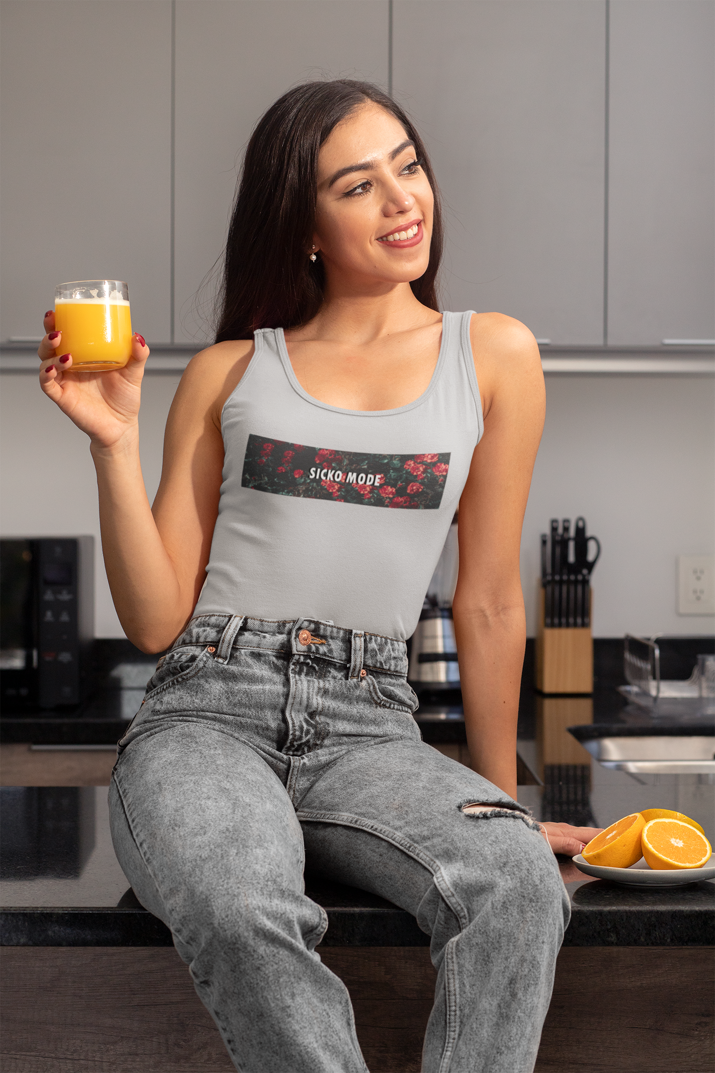 Sicko Mode Minimals Women Tank Top- FunkyTeesClub