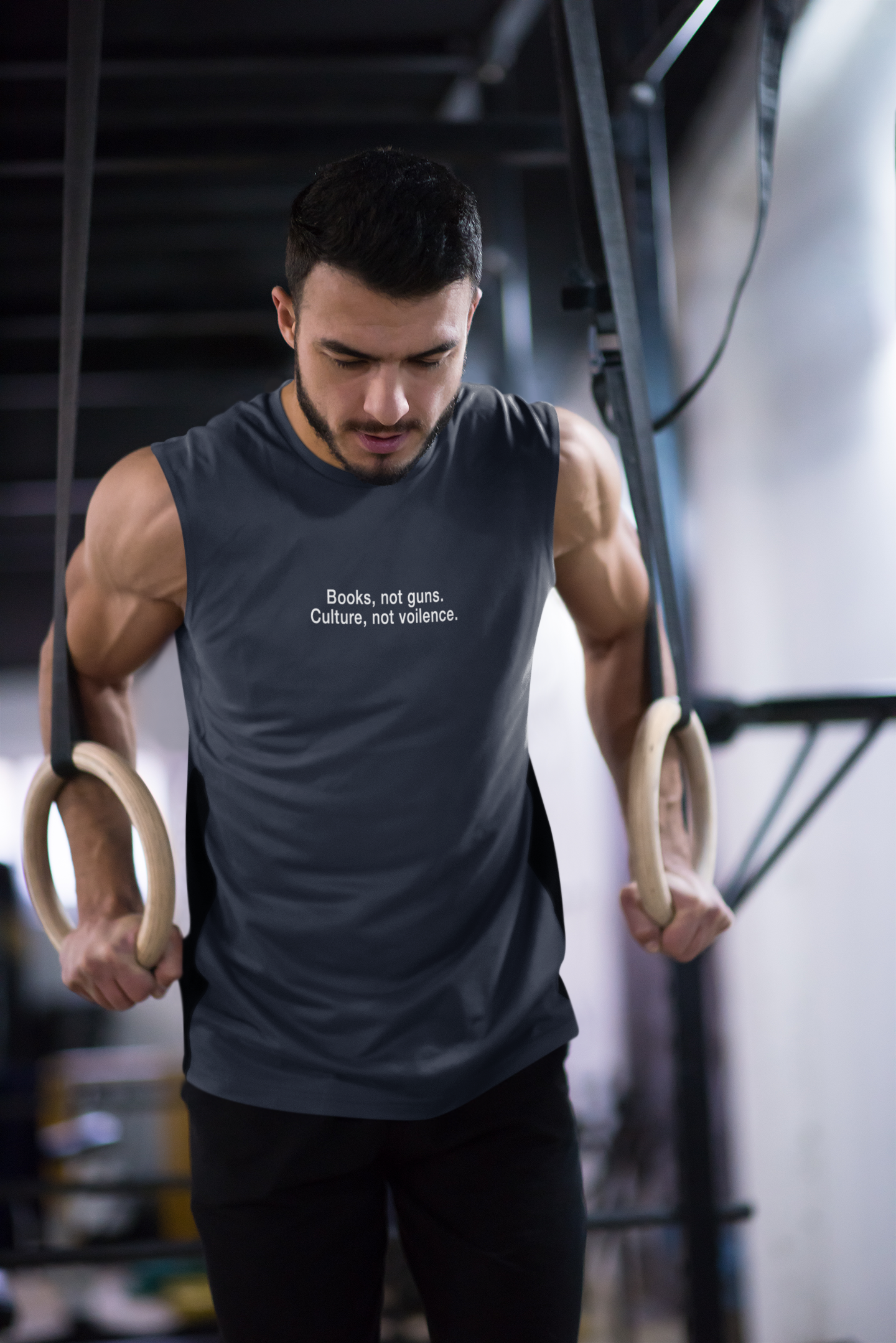 Books Not Gun Minimal Men Sleeveless T-Shirts-FunkyTeesClub
