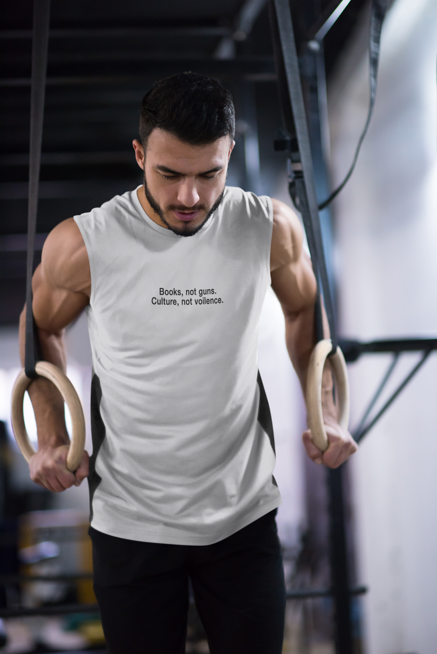 Books Not Gun Minimal Men Sleeveless T-Shirts-FunkyTeesClub