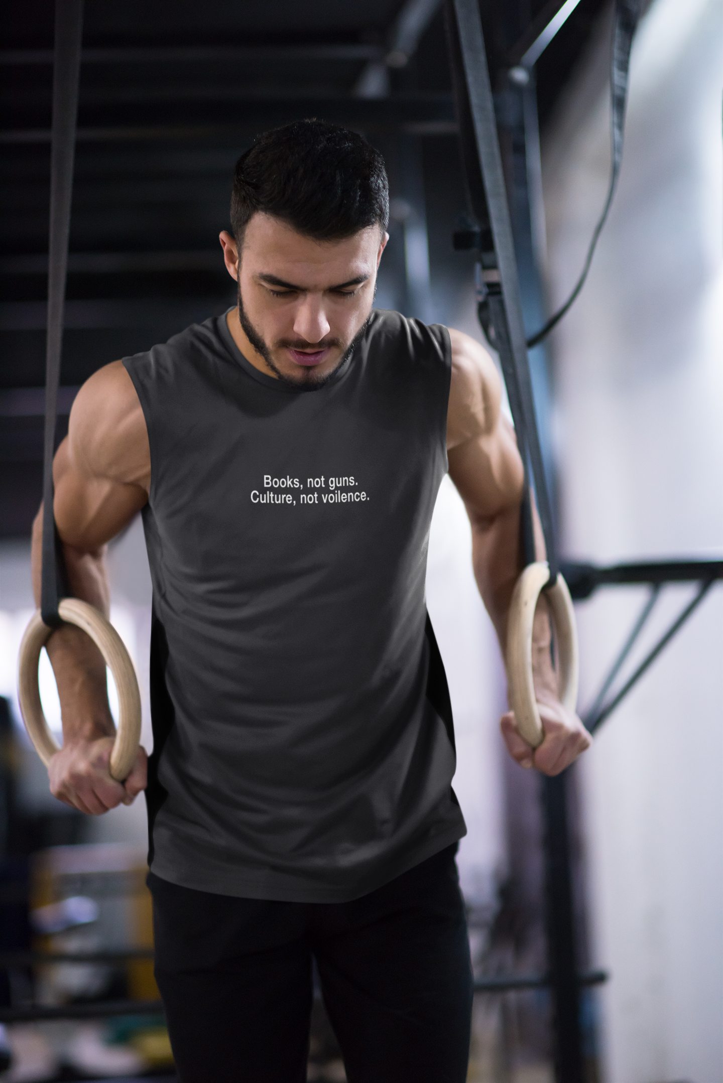Books Not Gun Minimal Men Sleeveless T-Shirts-FunkyTeesClub