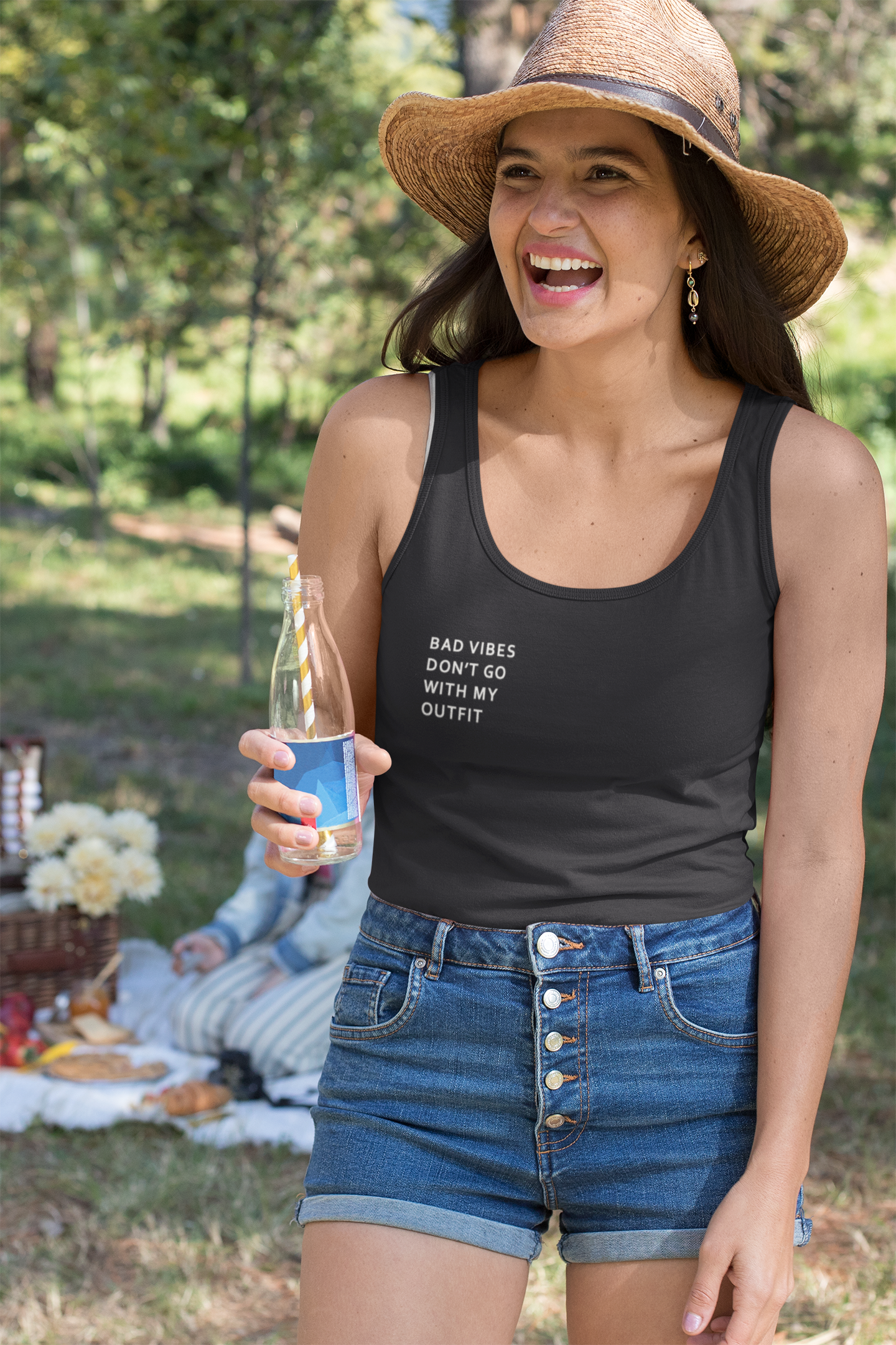 Bad Vibes Minimals Women Tank Top- FunkyTeesClub