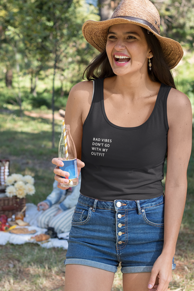 Bad Vibes Minimals Women Tank Top- FunkyTeesClub