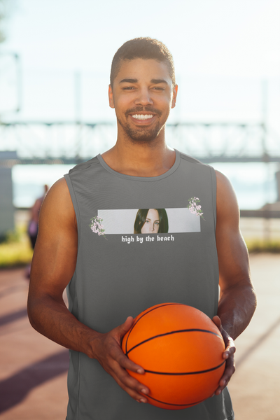 High By The Beach Minimal Men Gym Vest-FunkyTeesClub