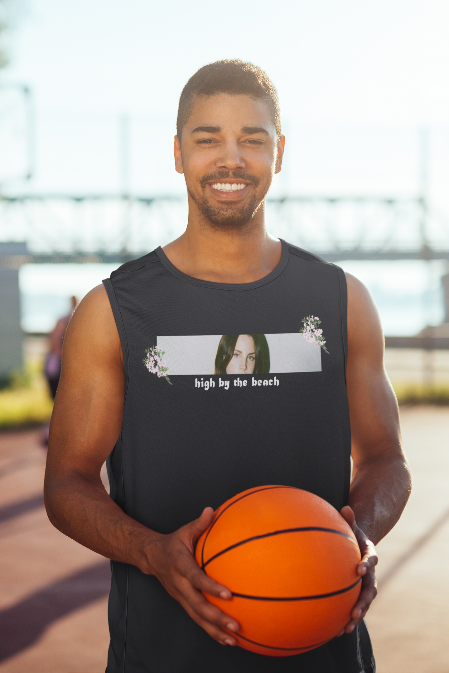 High By The Beach Minimal Men Gym Vest-FunkyTeesClub