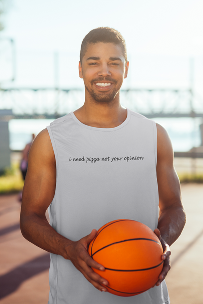 I Need Pizza Minimal Men Gym Vest-FunkyTeesClub