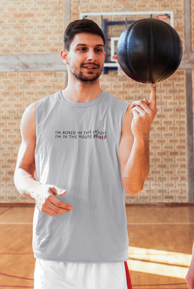 I Am  In The Bored House Minimal Men Gym Vest-FunkyTeesClub