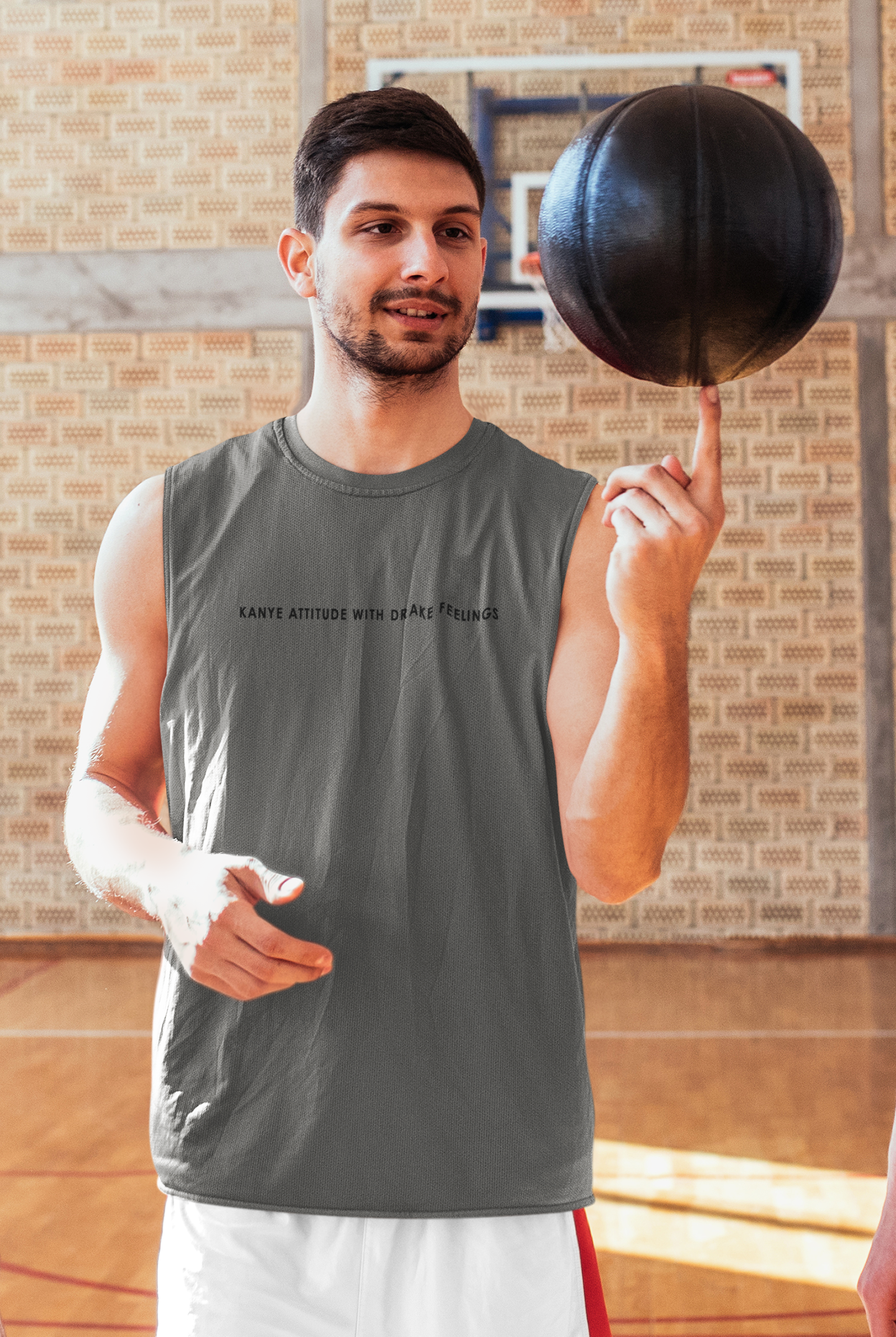 Kanye Attitude Minimal Men Sleeveless T-Shirts-FunkyTeesClub