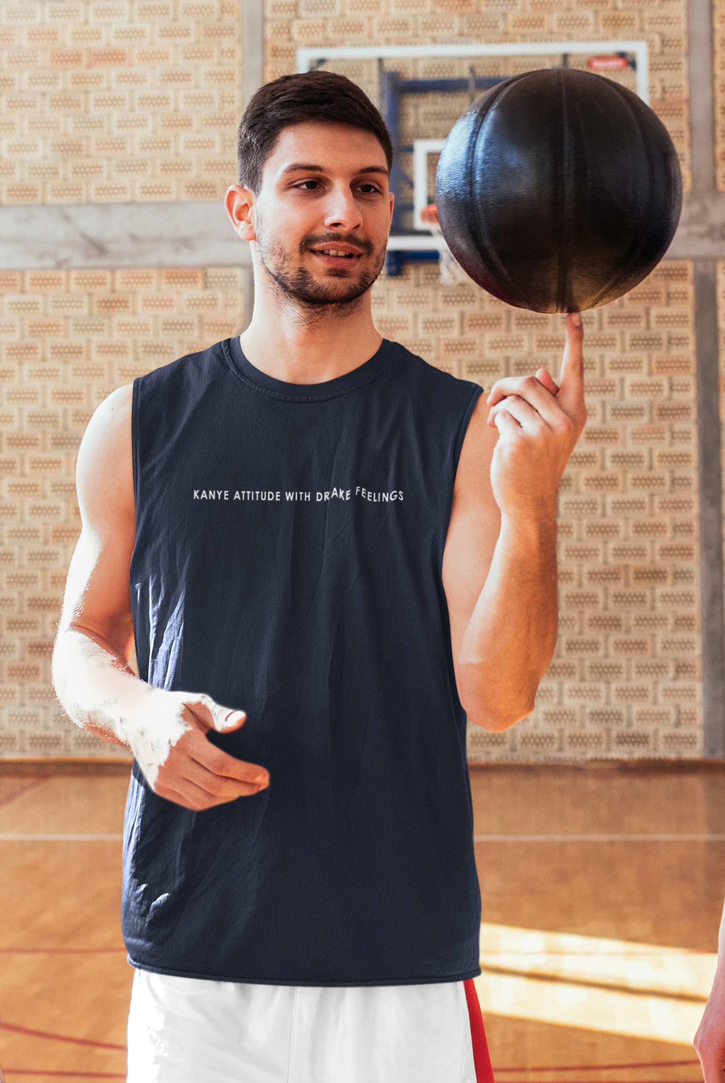 Kanye Attitude Minimal Men Sleeveless T-Shirts-FunkyTeesClub