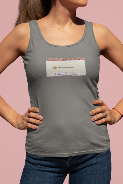 Pizza Canot Be Delivered Minimals Women Tank Top- FunkyTeesClub