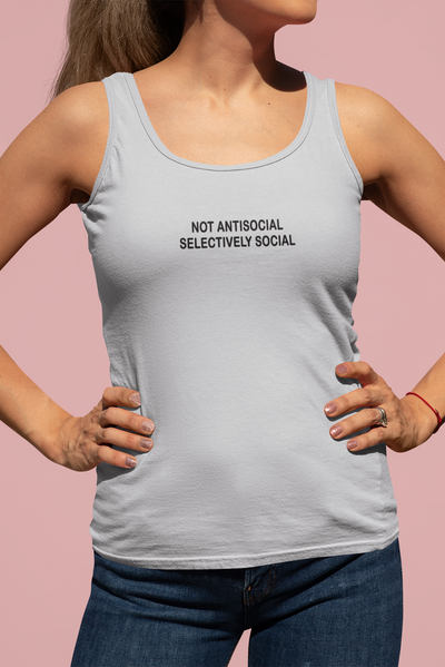Not Antisocial Minimals Women Tank Top- FunkyTeesClub