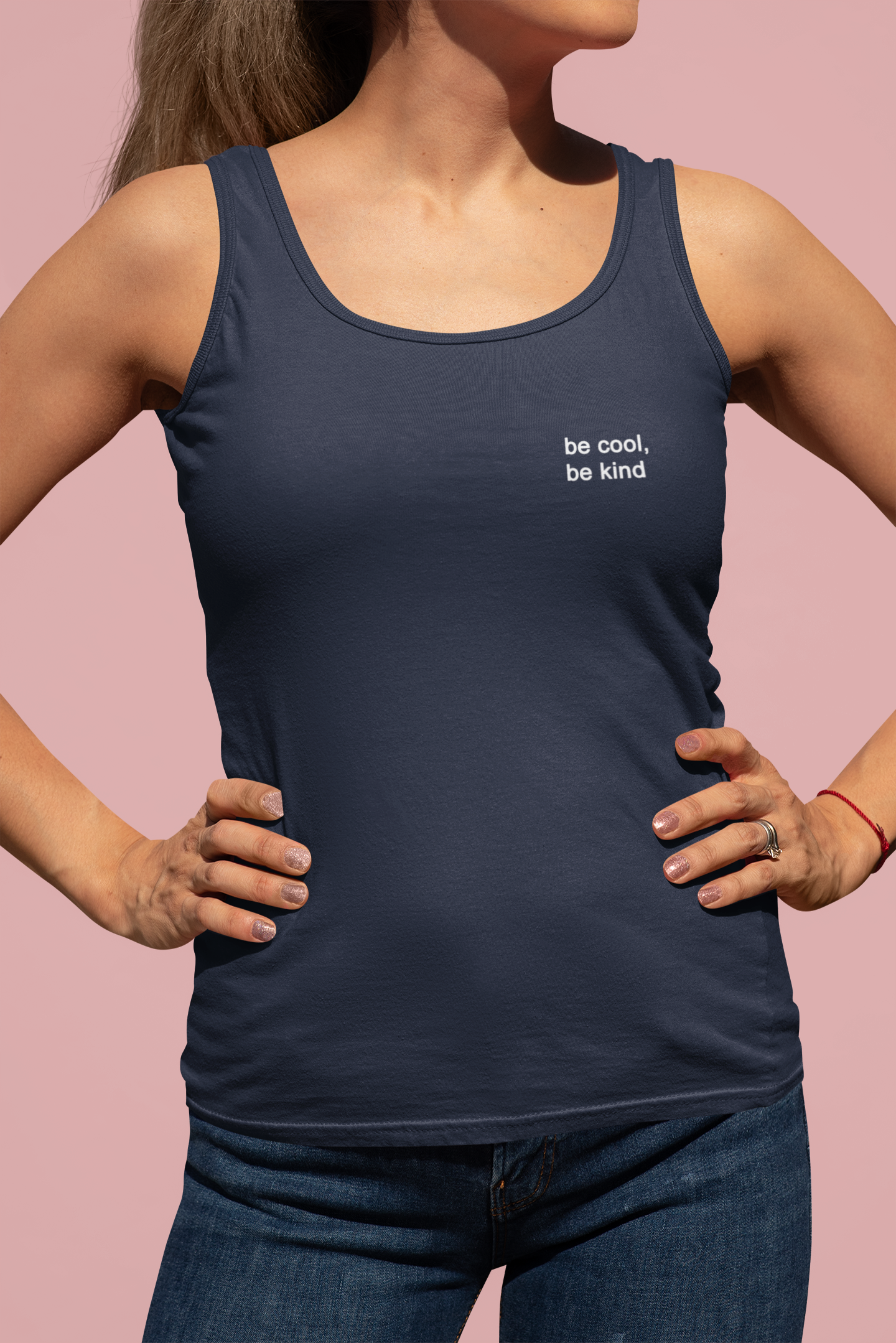 Be Cool Be Kind Minimals Women Tank Top- FunkyTeesClub