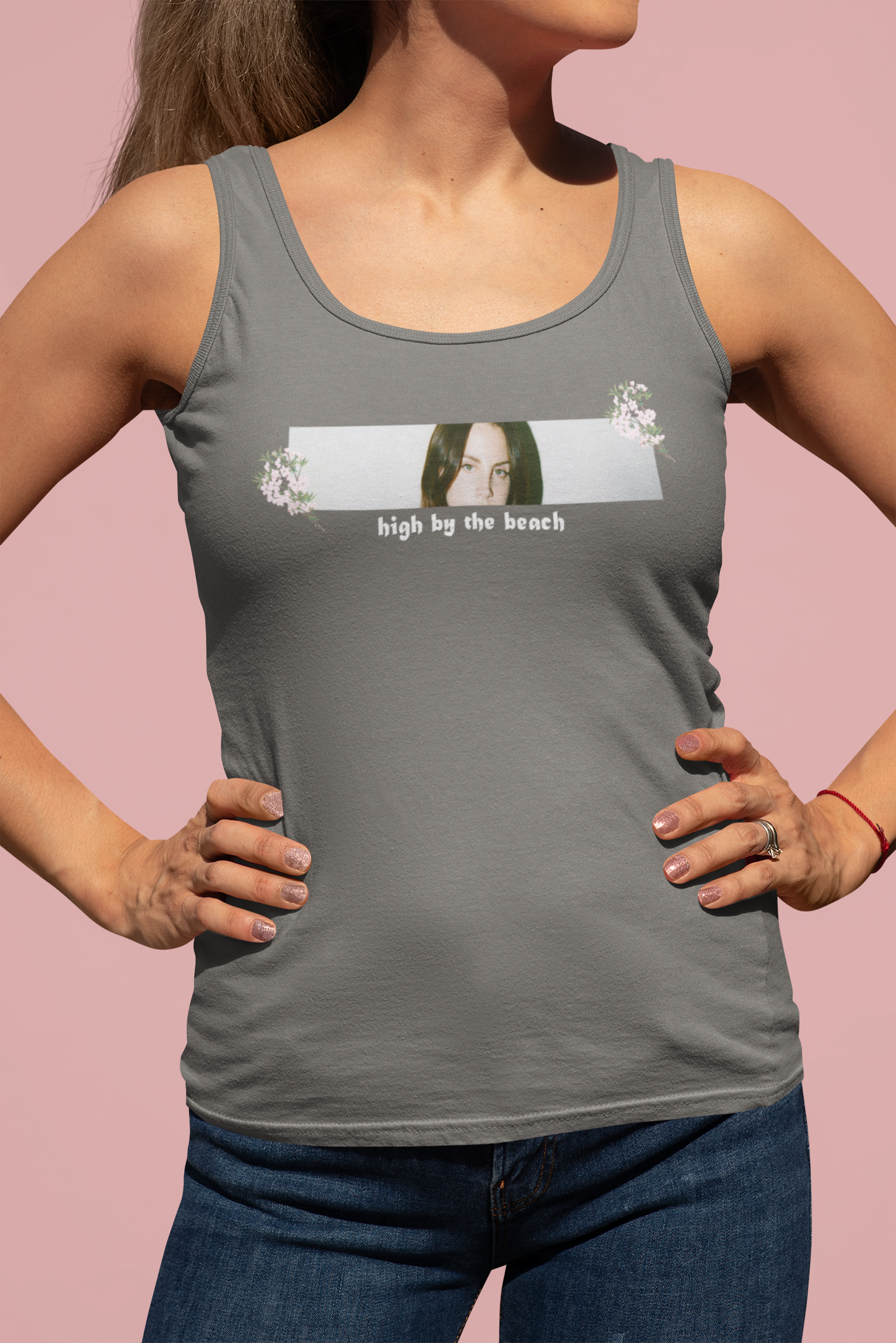 High By The Beach Minimals Women Tank Top- FunkyTeesClub