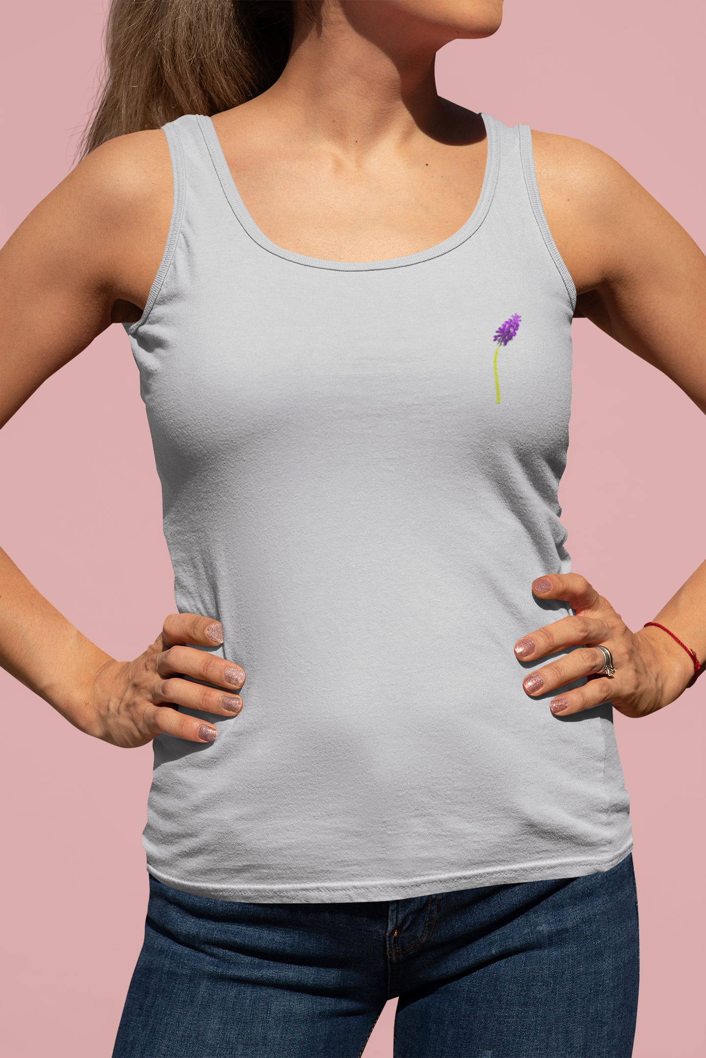 Lavendar Sprg Minimals Women Tank Top- FunkyTeesClub