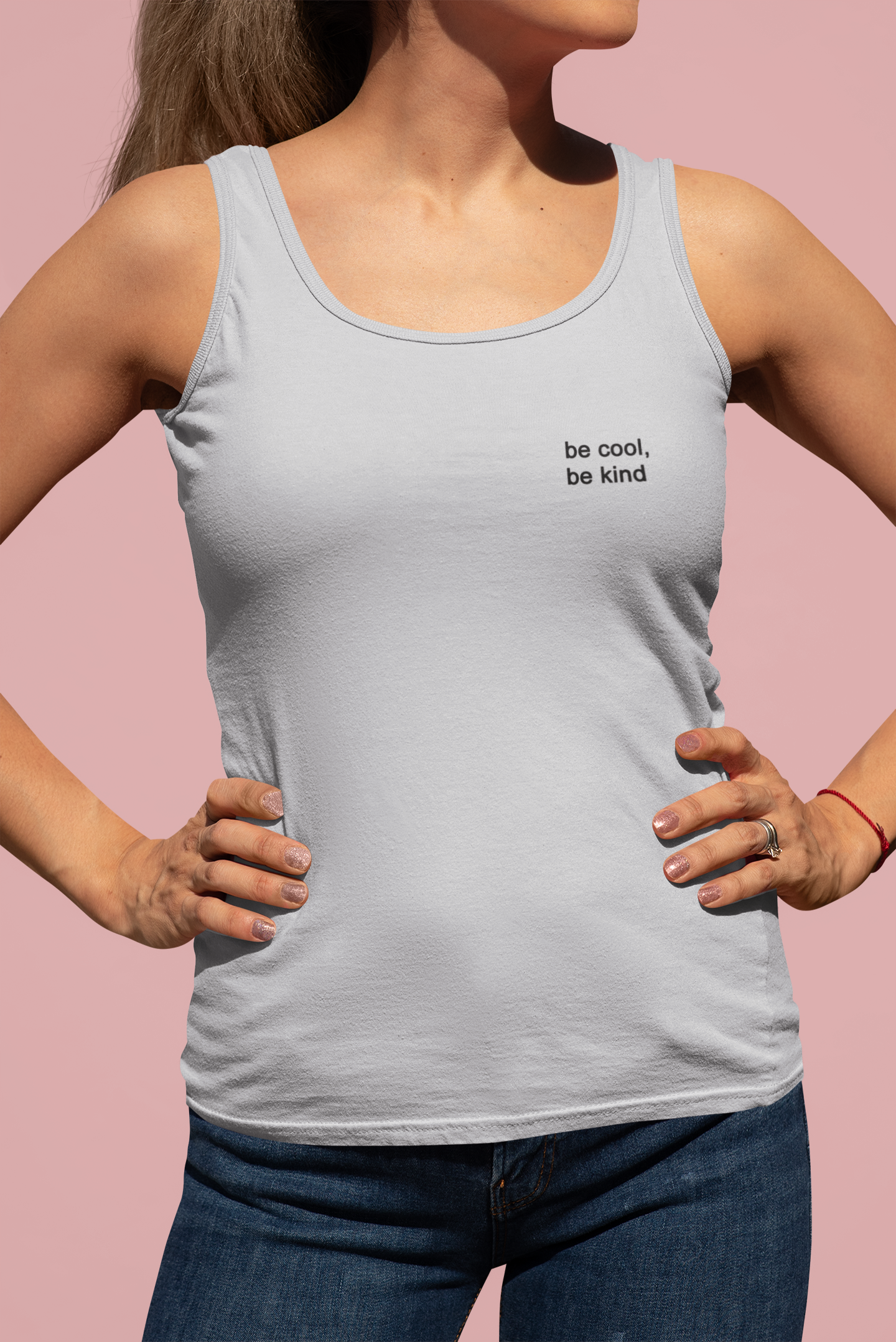 Be Cool Be Kind Minimals Women Tank Top- FunkyTeesClub