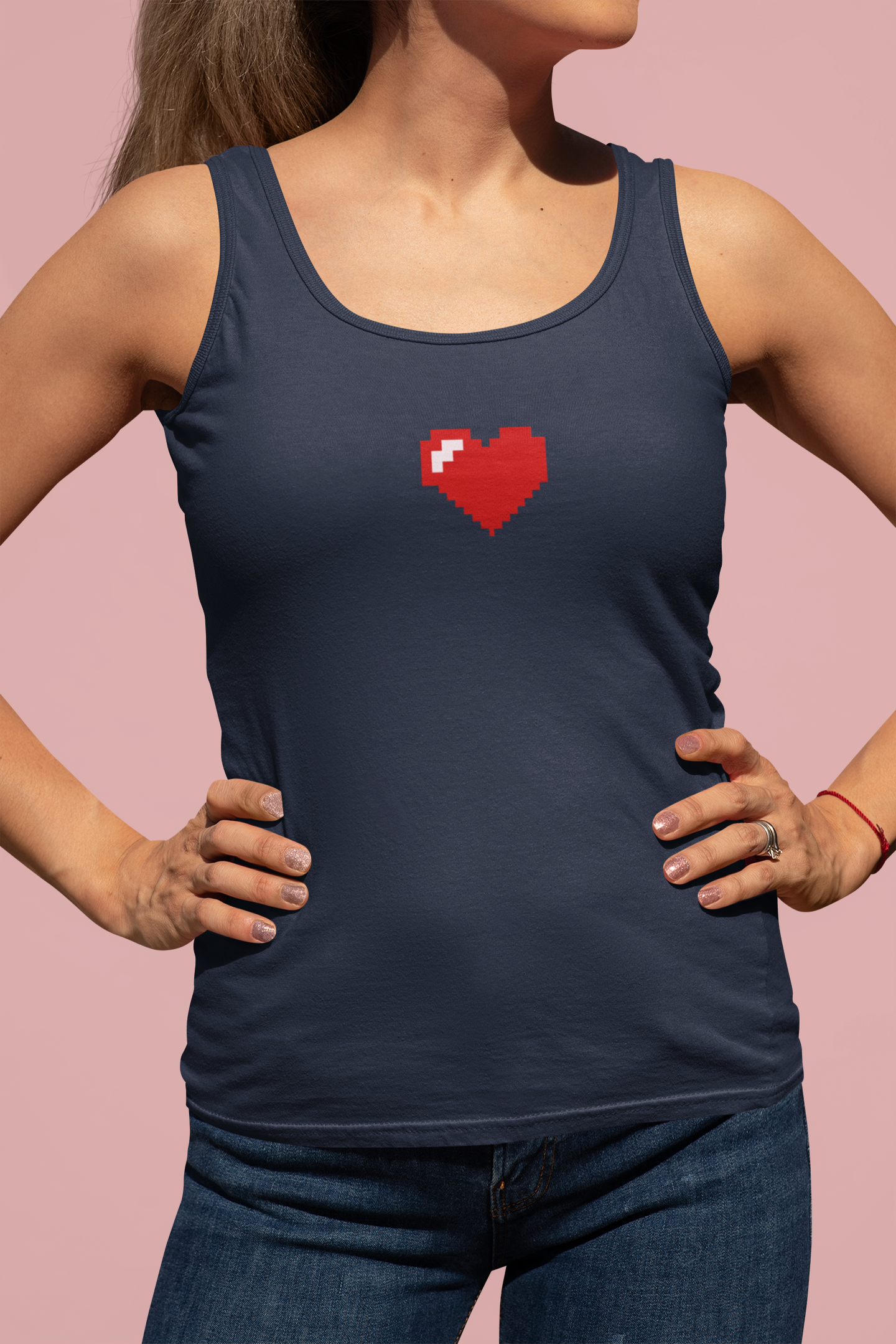 8 Bit Heart Minimals Women Tank Top- FunkyTeesClub