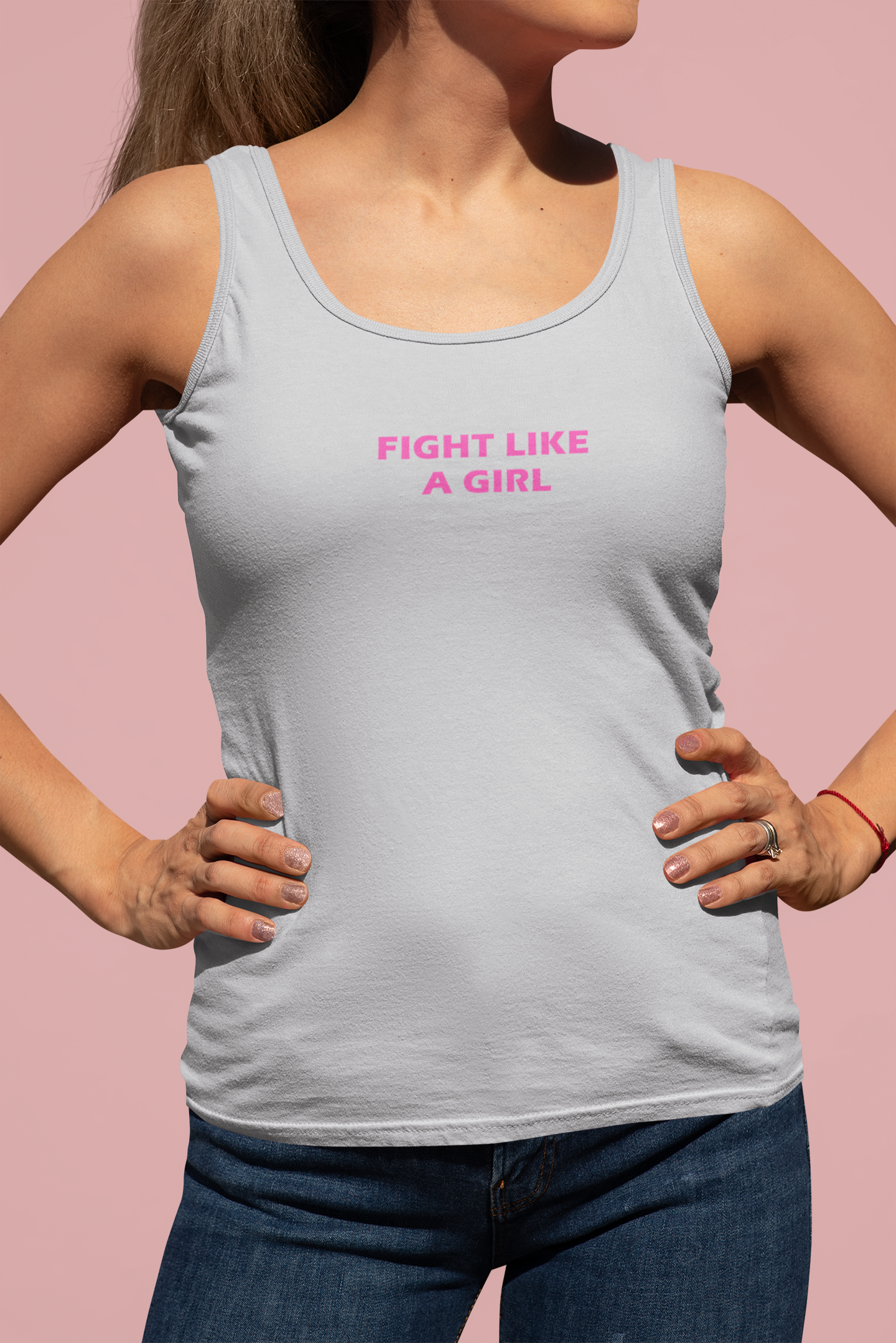 Fight Like A Girl Minimals Women Tank Top- FunkyTeesClub