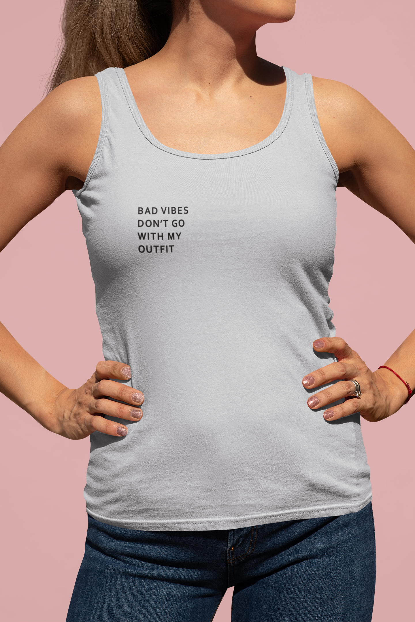 Bad Vibes Minimals Women Tank Top- FunkyTeesClub