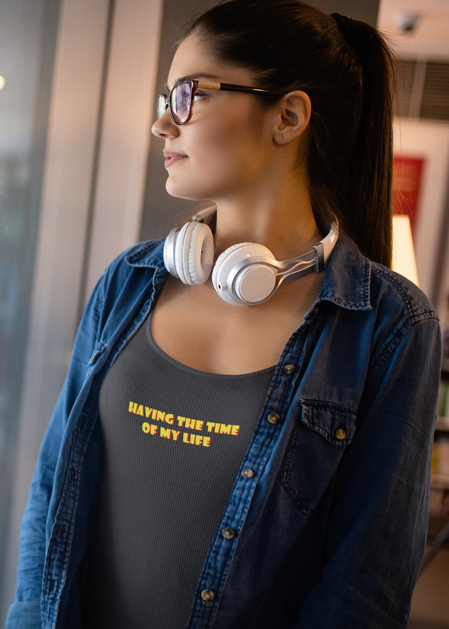Having The Time Of My Life Minimals Women Tank Top- FunkyTeesClub