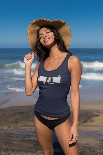 High By The Beach Minimals Women Tank Top- FunkyTeesClub