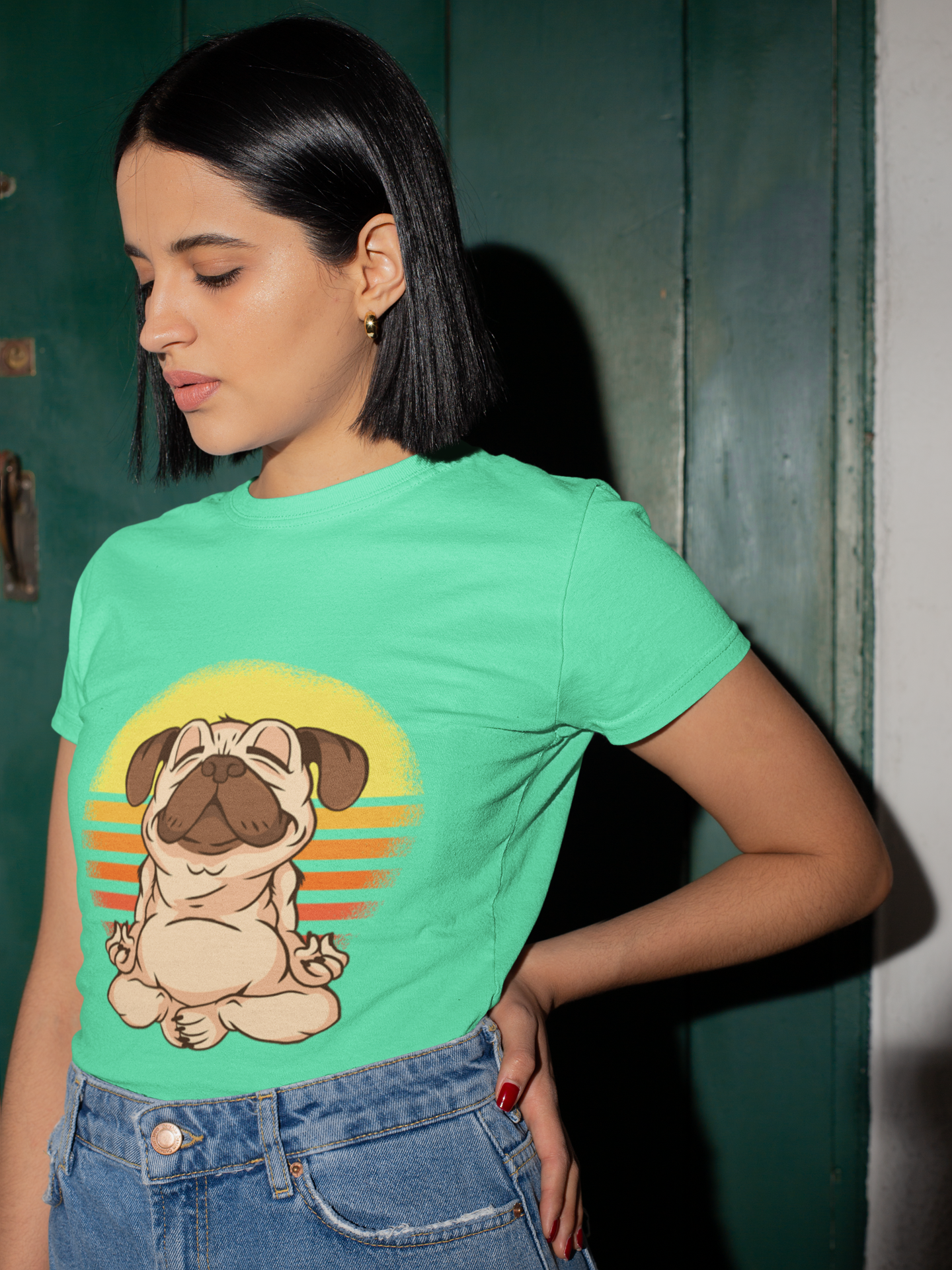 Pug Meditation Women Half Sleeves T-shirt- FunkyTeesClub