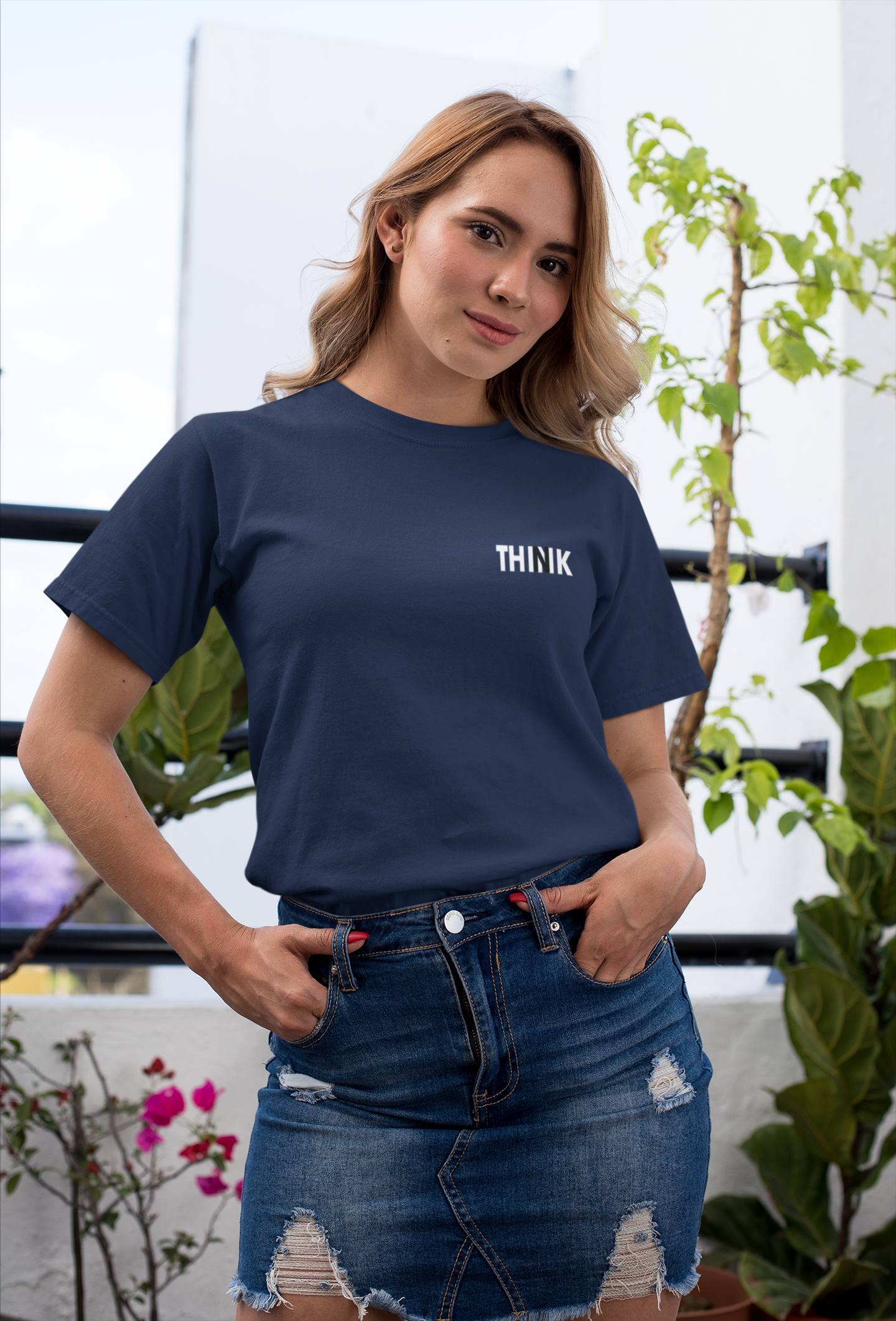 Think Minimal Women Half Sleeves T-shirt- FunkyTeesClub