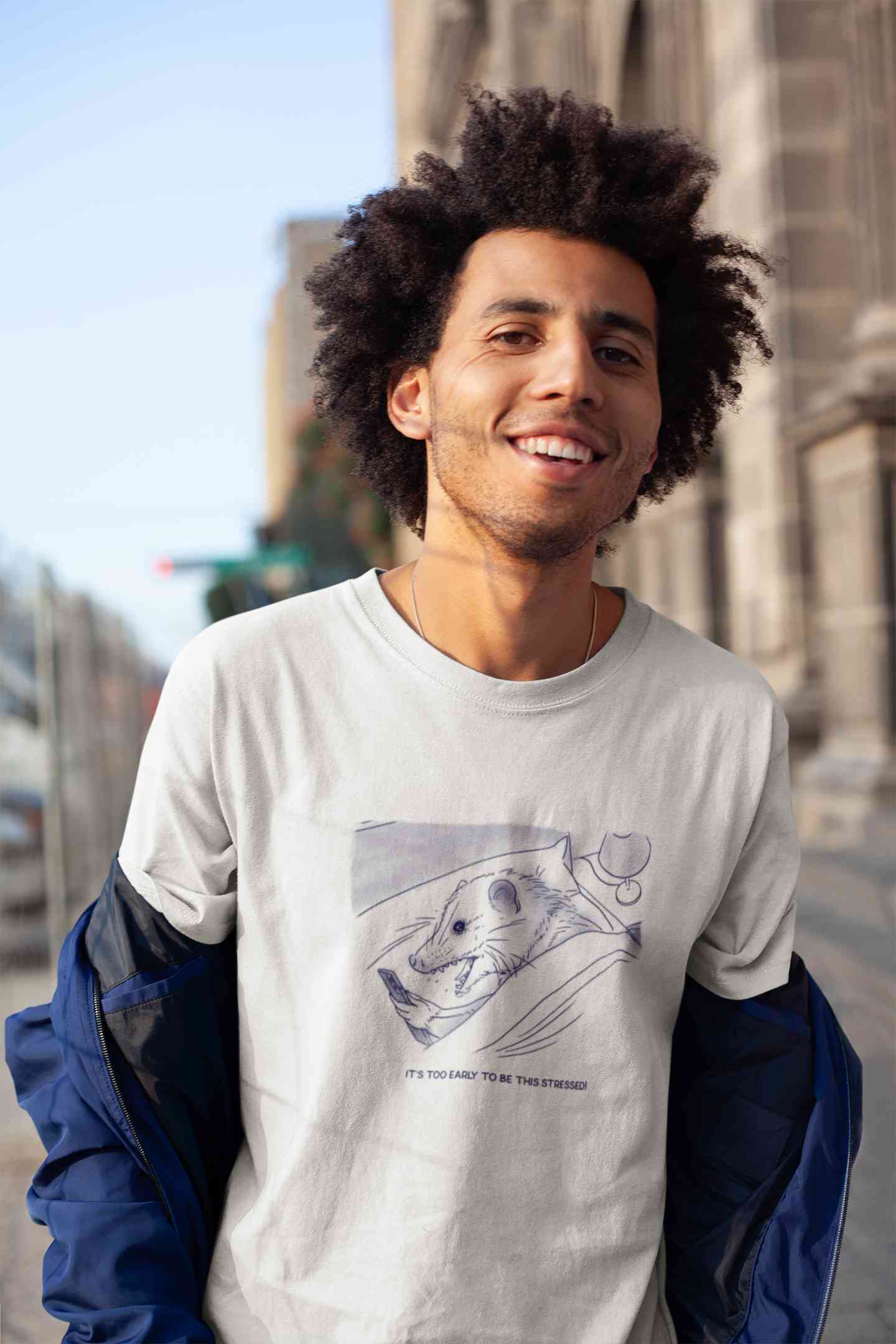 Its Too Early To Be This Stressed Funny Mens Half Sleeves T-shirt- FunkyTeesClub