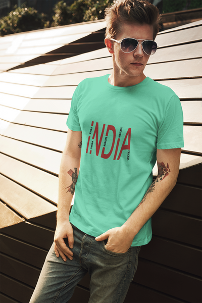 India Mens Half Sleeves T-shirt- FunkyTeesClub