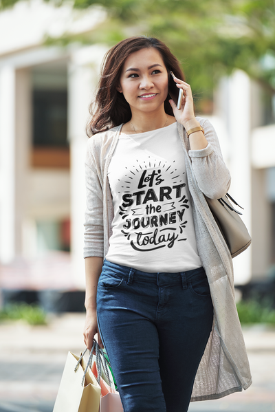 Lets Start The Journey Women Half Sleeves T-shirt- FunkyTeesClub