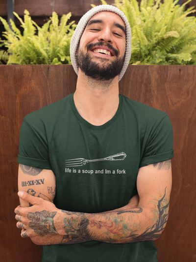 Life Is A Soup And Im Fork Mens Half Sleeves T-shirt- FunkyTeesClub