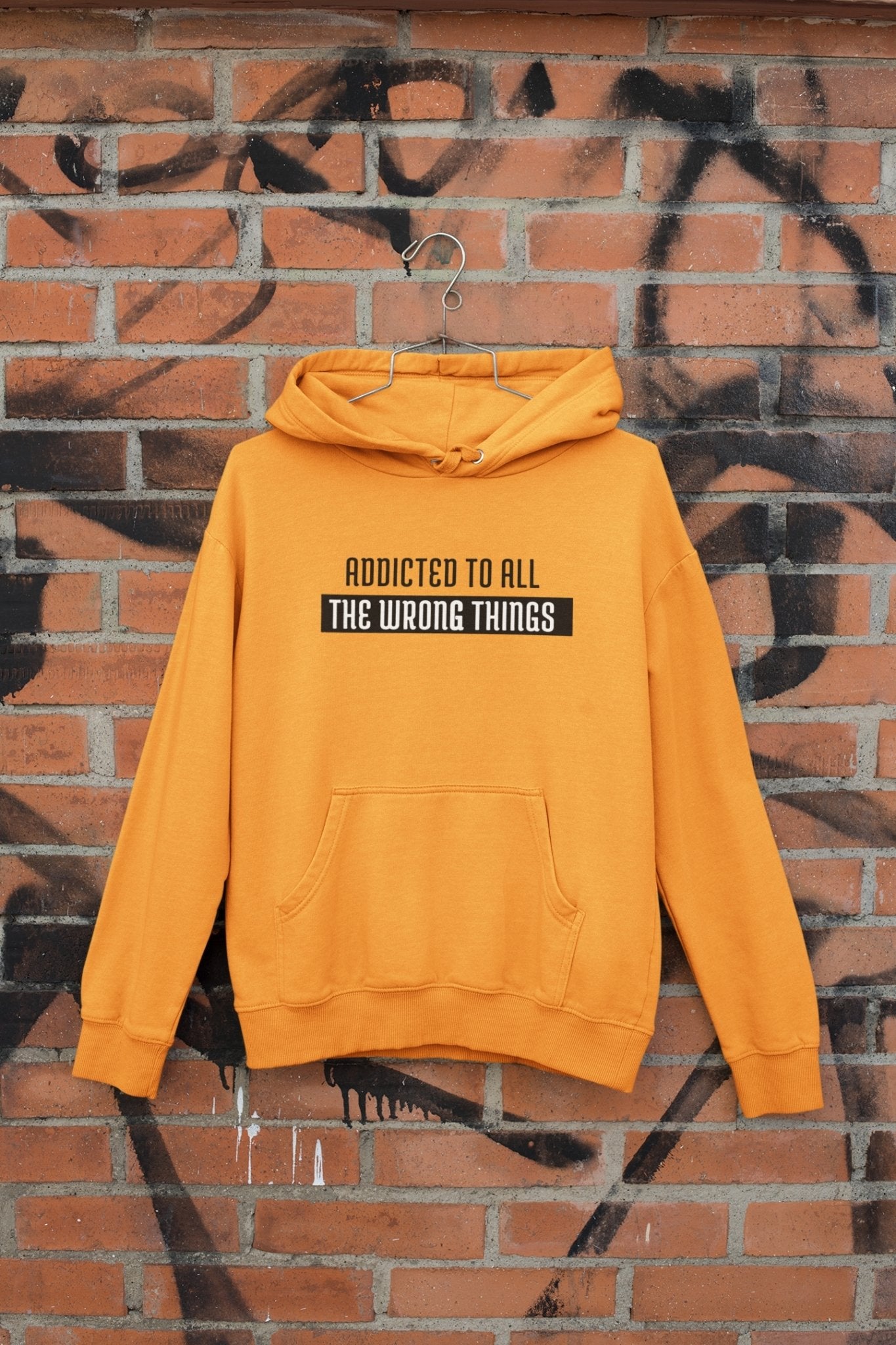 The Wrong Things Typography Hoodies for Women-FunkyTeesClub - Funky Tees Club