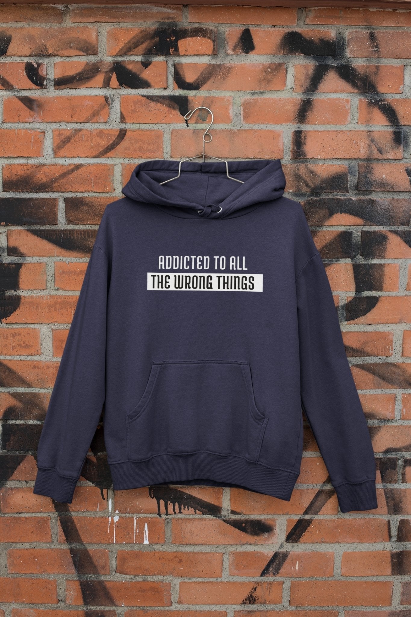 The Wrong Things Typography Hoodies for Women-FunkyTeesClub - Funky Tees Club