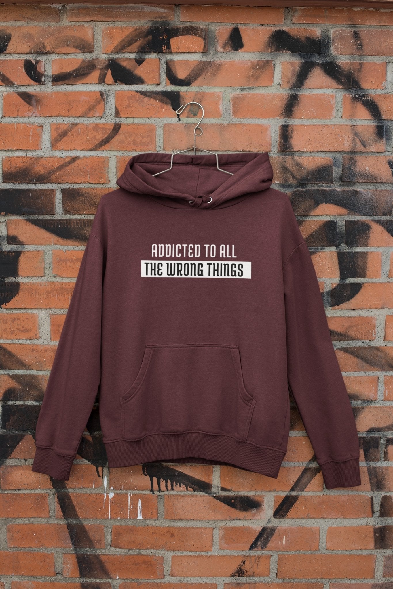The Wrong Things Typography Hoodies for Women-FunkyTeesClub - Funky Tees Club